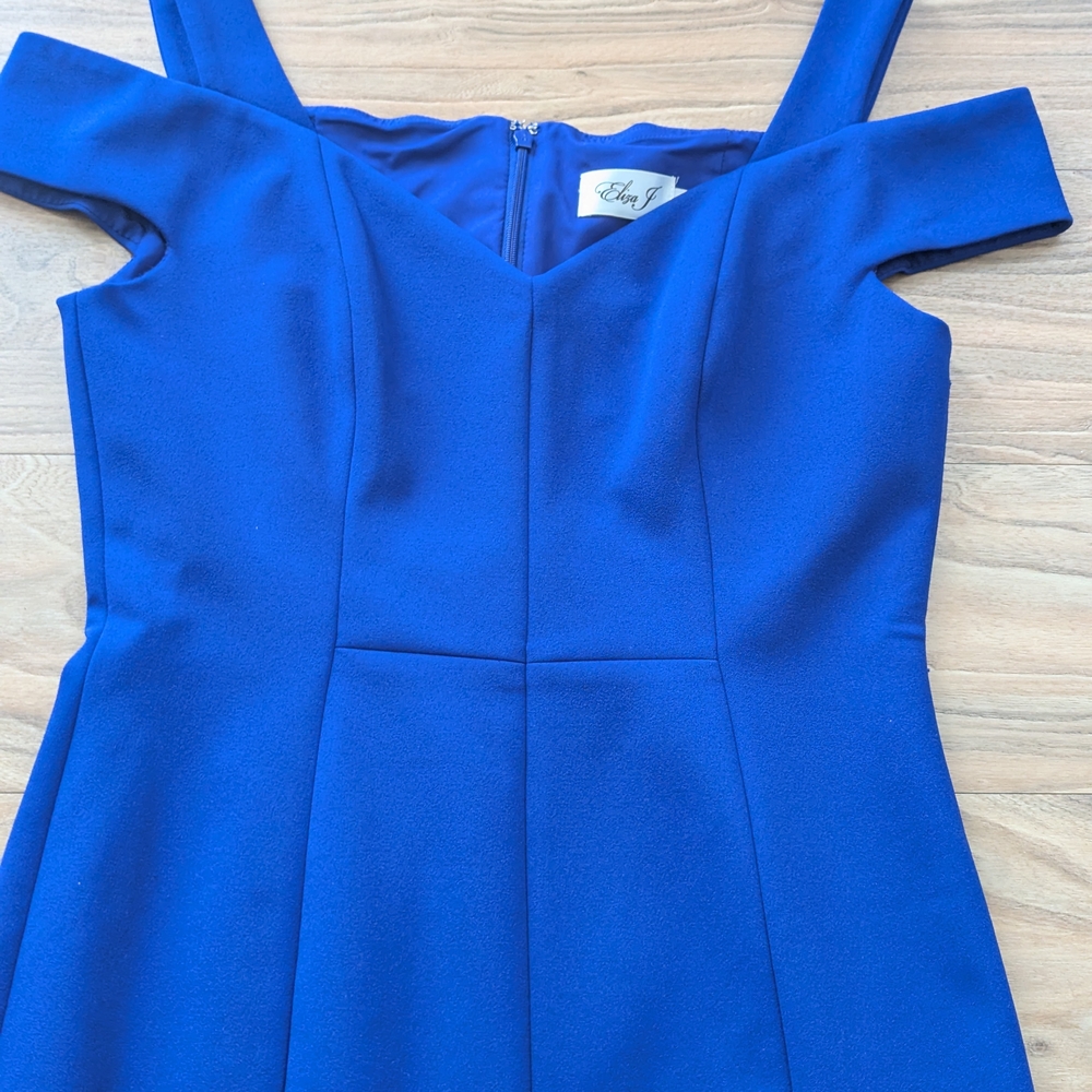 Blue Midi Cocktail Dress - Picture 3 of 8
